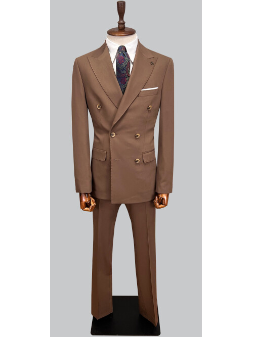 SUIT SARTORIA DOUBLE BREASTED BROWN SUIT 2957