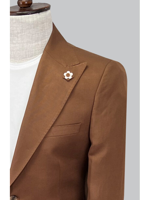 SUIT SARTORIA BROWN LINEN SUIT 2830