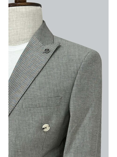 SUIT SARTORIA KETEN ÇİZGİLİ KRUVAZE TAKIM 2131