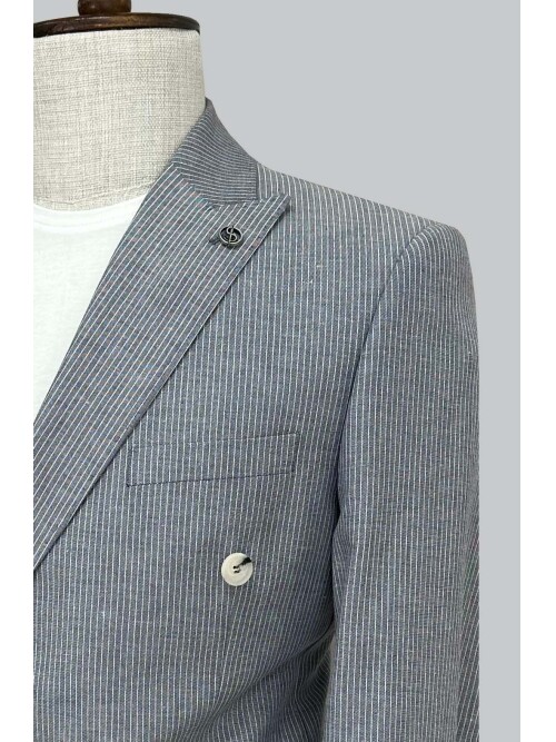 SUIT SARTORIA KETEN ÇİZGİLİ KRUVAZE TAKIM 2131