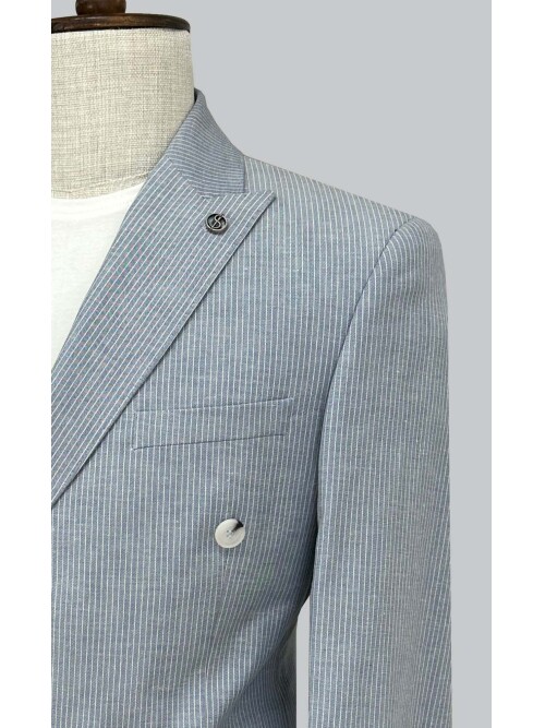 SUIT SARTORIA KETEN ÇİZGİLİ KRUVAZE TAKIM 2131