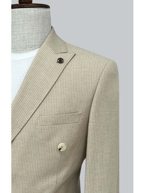 SUIT SARTORIA KETEN ÇİZGİLİ KRUVAZE TAKIM 2131