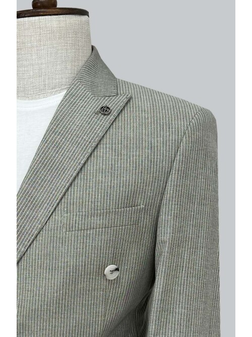 SUIT SARTORIA KETEN ÇİZGİLİ KRUVAZE TAKIM 2131