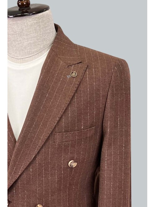 SUIT SARTORIA BROWN DOUBLE BREASTED JACKET 4321