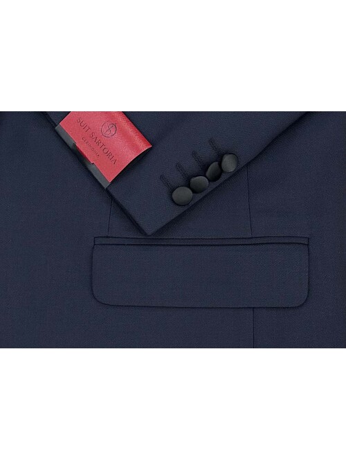 SUIT SARTORIA BIG SIZES REMOVABLE LAPEL NAVY BLUE TUXEDO 5539