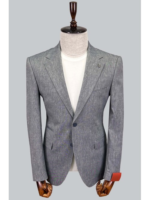 SUIT SARTORIA LINEN NAVY BLUE JACKET 4372