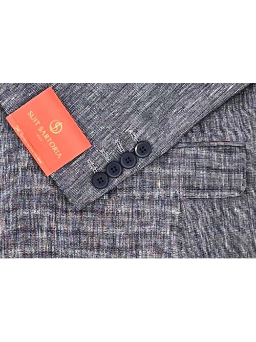 SUIT SARTORIA LINEN NAVY BLUE JACKET 4372