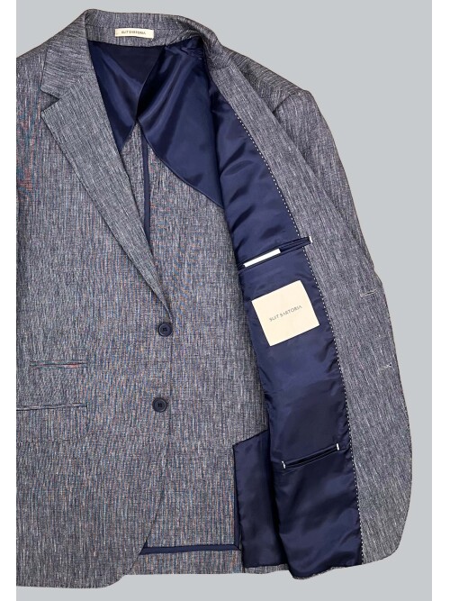 SUIT SARTORIA LINEN NAVY BLUE JACKET 4372