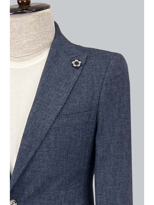 SUIT SARTORIA LINEN NAVY BLUE JACKET 4409