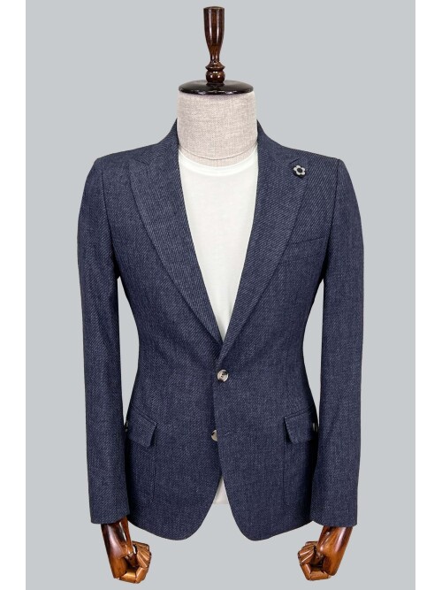 SUIT SARTORIA LINEN NAVY BLUE JACKET 4409