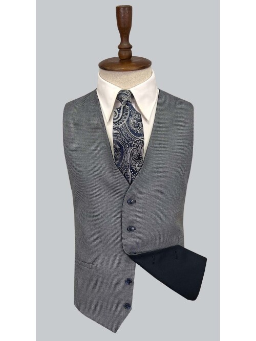 SUIT SARTORIA NAVY BLUE SUIT WITH DOUBLE FACED VEST 2917