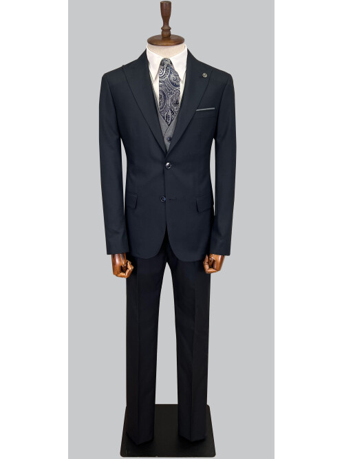 SUIT SARTORIA NAVY BLUE SUIT WITH DOUBLE FACED VEST 2917