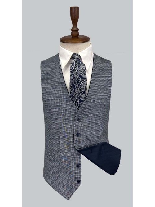 SUIT SARTORIA NAVY BLUE SUIT WITH DOUBLE FACED VEST 2917