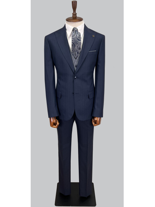 SUIT SARTORIA NAVY BLUE SUIT WITH DOUBLE FACED VEST 2917