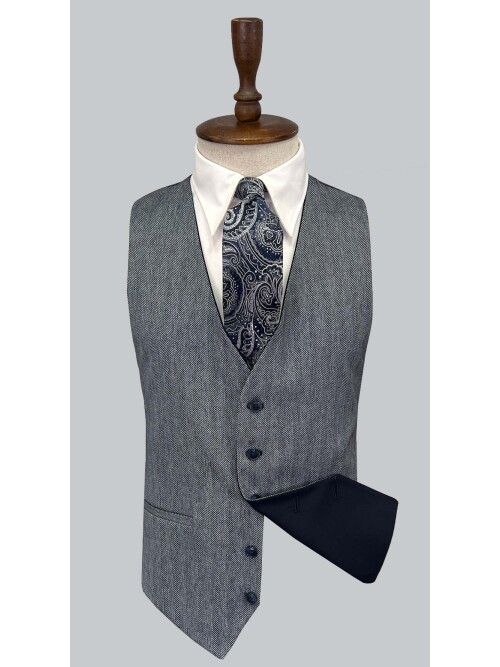 SUIT SARTORIA NAVY BLUE SUIT WITH DOUBLE FACED VEST 2917