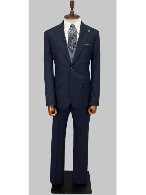 SUIT SARTORIA NAVY BLUE SUIT WITH DOUBLE FACED VEST 2917