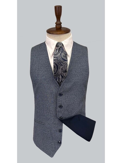 SUIT SARTORIA NAVY BLUE SUIT WITH DOUBLE FACED VEST 2917