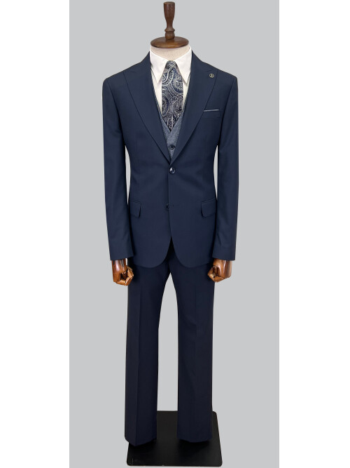 SUIT SARTORIA NAVY BLUE SUIT WITH DOUBLE FACED VEST 2917