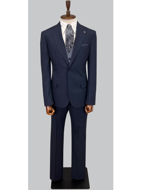 SUIT SARTORIA NAVY BLUE SUIT WITH DOUBLE FACED VEST 2917