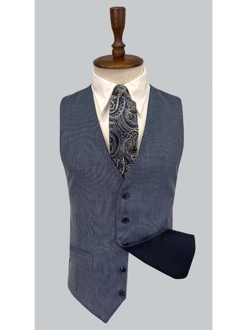 SUIT SARTORIA NAVY BLUE SUIT WITH DOUBLE FACED VEST 2917