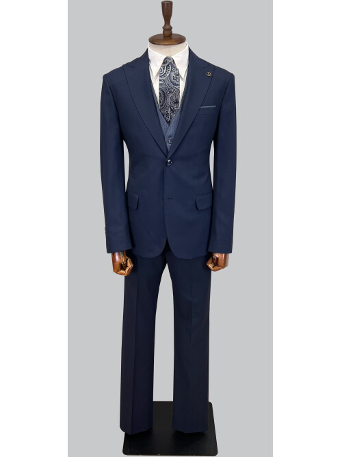 SUIT SARTORIA NAVY BLUE SUIT WITH DOUBLE FACED VEST 2917