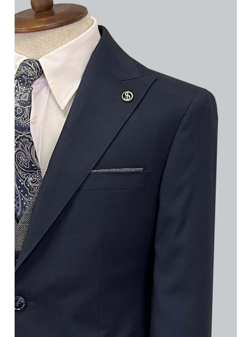 SUIT SARTORIA NAVY BLUE SUIT WITH DOUBLE FACED VEST 2917