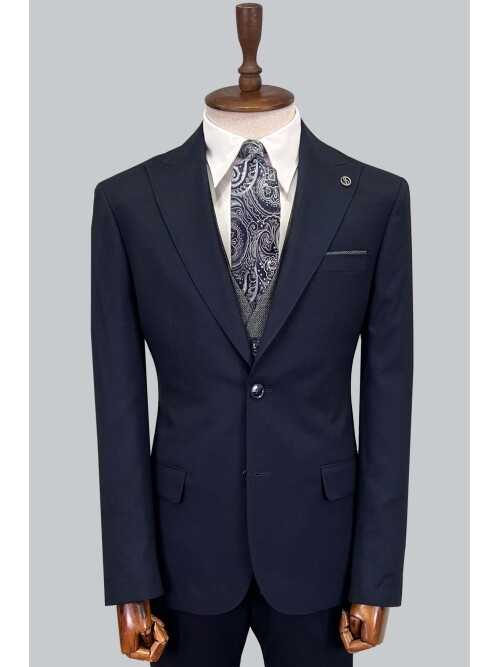 SUIT SARTORIA NAVY BLUE SUIT WITH DOUBLE FACED VEST 2917