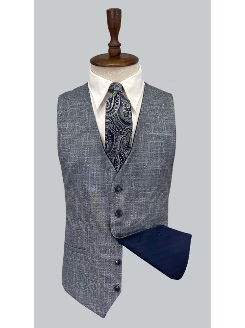 SUIT SARTORIA NAVY BLUE SUIT WITH DOUBLE FACED VEST 2917