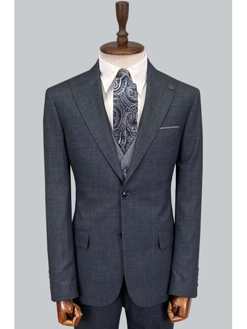 SUIT SARTORIA NAVY BLUE SUIT WITH DOUBLE FACED VEST 2917