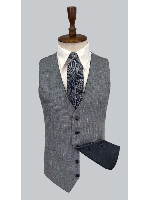 SUIT SARTORIA NAVY BLUE SUIT WITH DOUBLE FACED VEST 2917