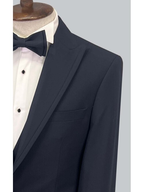 SUIT SARTORIA NAVY BLUE REMOVABLE LAPEL TUXEDO 5641