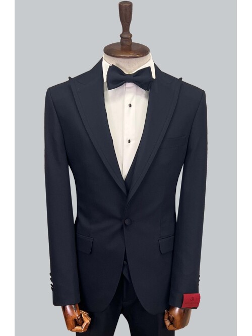 SUIT SARTORIA LACİVERT ÇIKMA SİVRİ YAKA DAMATLIK 5641