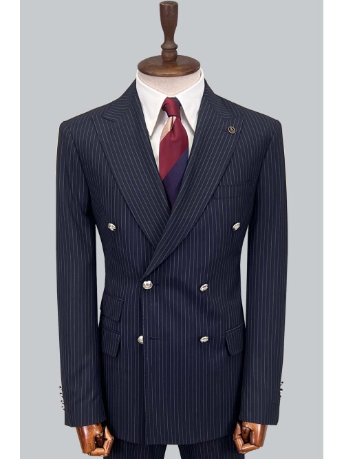 SUIT SARTORIA LACİVERT ÇİZGİLİ KRUVAZE TAKIM ELBİSE 2910