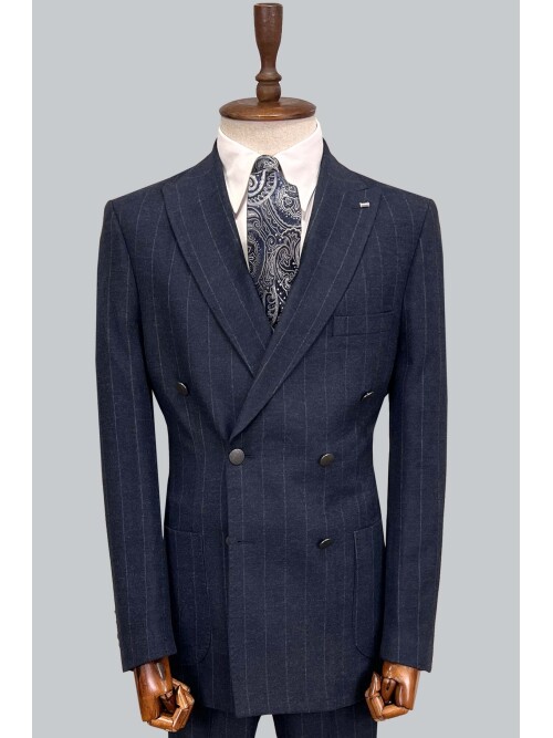 SUIT SARTORIA LACİVERT ÇİZGİLİ KRUVAZE TAKIM ELBİSE 2928