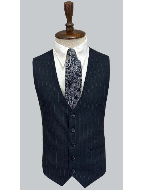 SUIT SARTORIA LACİVERT ÇİZGİLİ YELEKLİ TAKIM 2000/69