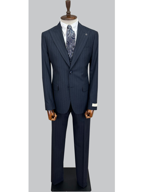 SUIT SARTORIA LACİVERT ÇİZGİLİ YELEKLİ TAKIM 2000/69