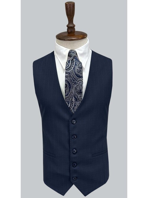 SUIT SARTORIA LACİVERT ÇİZGİLİ YELEKLİ TAKIM 2000/69