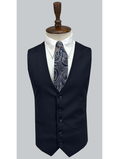 SUIT SARTORIA LACİVERT ÇİZGİLİ YELEKLİ TAKIM 2000/69