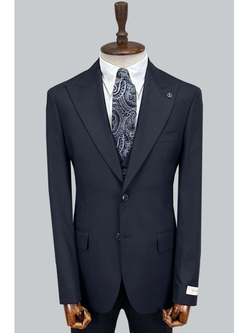 SUIT SARTORIA LACİVERT ÇİZGİLİ YELEKLİ TAKIM 2000/69