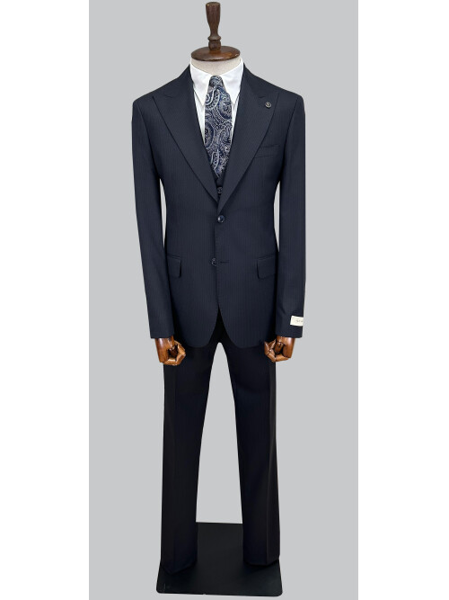 SUIT SARTORIA LACİVERT ÇİZGİLİ YELEKLİ TAKIM 2000/69