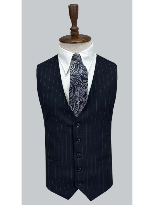 SUIT SARTORIA LACİVERT ÇİZGİLİ YELEKLİ TAKIM ELBİSE 2000/48