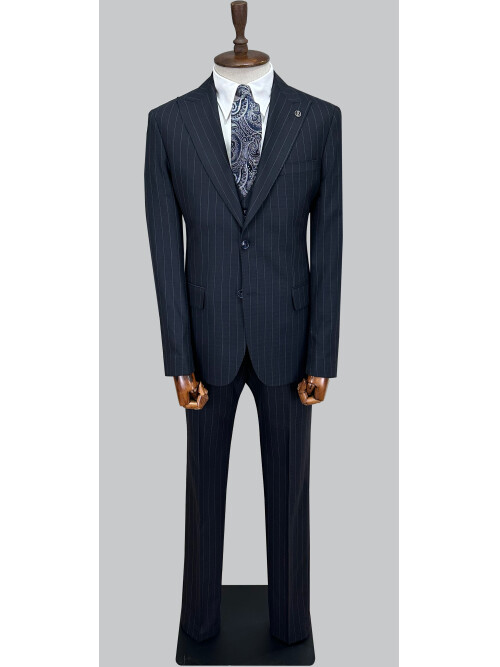 SUIT SARTORIA LACİVERT ÇİZGİLİ YELEKLİ TAKIM ELBİSE 2000/48