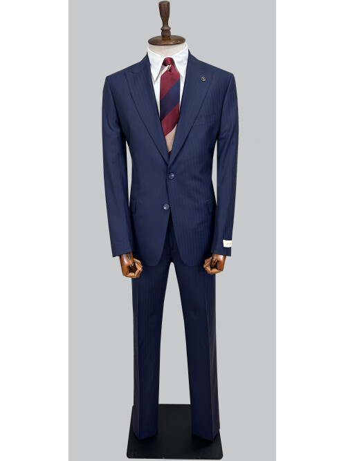 SUIT SARTORIA LACİVERT ÇİZGİLİ YÜNLÜ TAKIM ELBİSE 2000/37