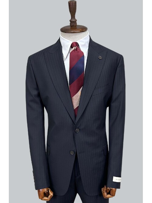 SUIT SARTORIA LACİVERT ÇİZGİLİ YÜNLÜ TAKIM ELBİSE 2000/37