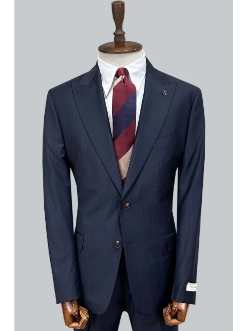 SUIT SARTORIA LACİVERT ÇİZGİLİ YÜNLÜ TAKIM ELBİSE 2000/37