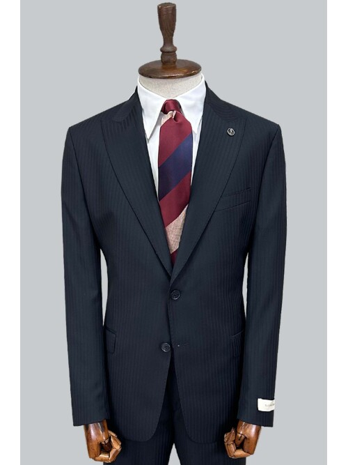 SUIT SARTORIA LACİVERT ÇİZGİLİ YÜNLÜ TAKIM ELBİSE 2000/37