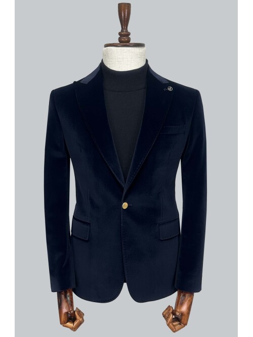 SUIT SARTORIA NAVY BLUE VELVET JACKET 4573