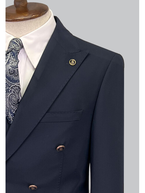 SUIT SARTORIA NAVY BLUE DOUBLE BREASTED SUIT 2826