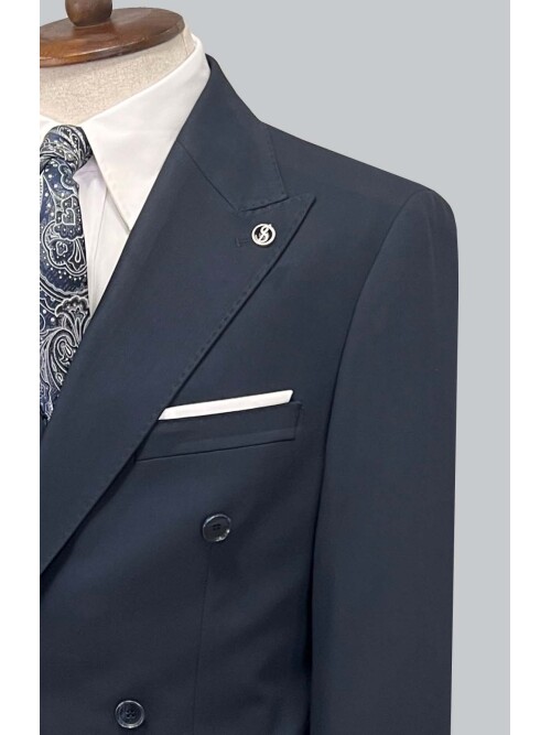 SUIT SARTORIA DOUBLE BREASTED NAVY BLUE SUIT 2957