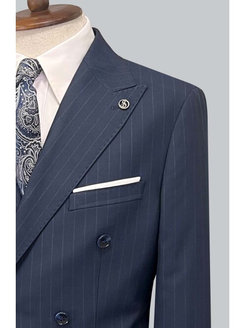 SUIT SARTORIA NAVY BLUE DOUBLE BREASTED SUIT 2958